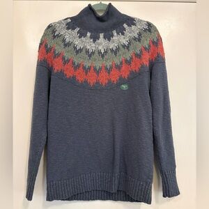 L.L. Bean Multicolor Fair Isle Cotton Ragg Turtleneck Sweater, Never Worn